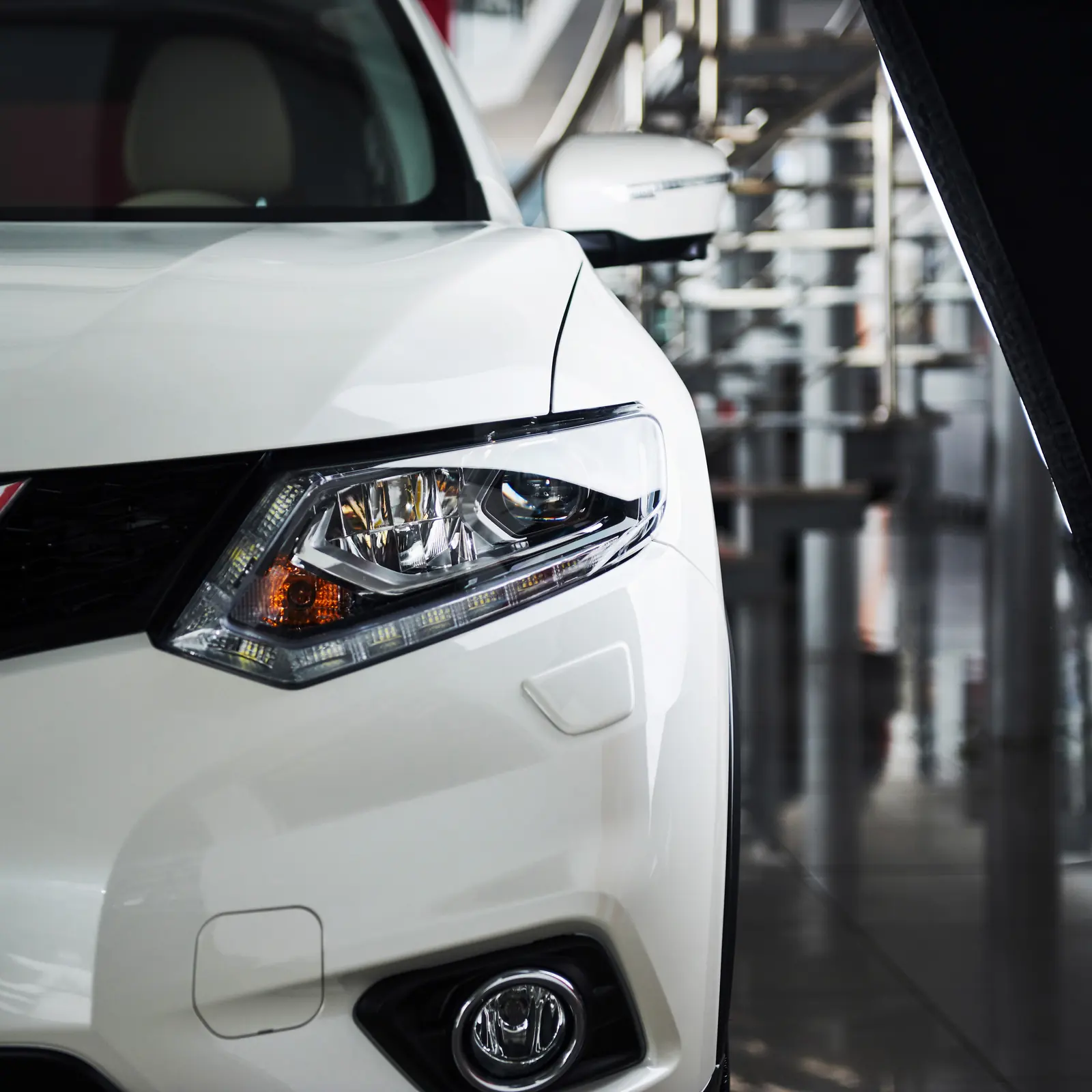 Untreated headlight and front end